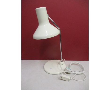 A mid century modernist white painted lamp, PAT tested and rewired 