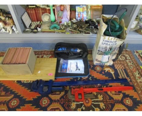 Tools to include a Ferrex 300w multifunction tool,  a boxed 5 litre timber sprayer and other items 