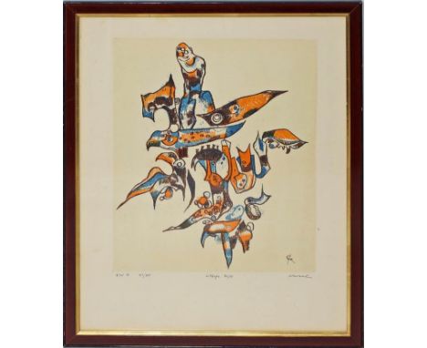 Cavael, Rolf (1898 Königsberg - München 1979) "Lithofa 70/11". Farblithographie, re. u. sign. und li. u. Ex. 41/80. 50x 40 cm