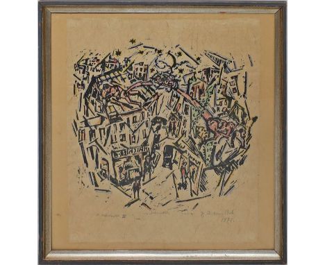 Richter-Berlin, Heinrich (1884 Berlin 1981) "Sehnsucht", so betitelt. Linolschnitt, u. mit Bleistift betitelt, sign. und dat.