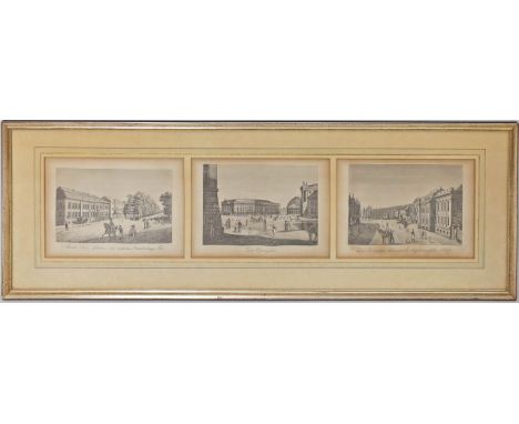 3 Kupferstiche (um 1800) Verschiedene Berlinansichten. Je ca. 12,5x 17 cm. Zus. in PP. und R.