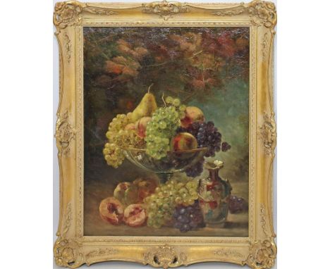 Unbekannter Maler (1. Drittel 20. Jh.) Früchtestillleben. Öl/Lwd. (kl. hinterlegte Stelle). Ca. 55x 43 cm. R.