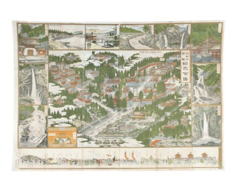 A GUIDE MAP OF NIKKOJapan, Meiji periodPrint in colours on paper.58 x 82,2 cmNote: An identical map, dated to 1900, was exhib