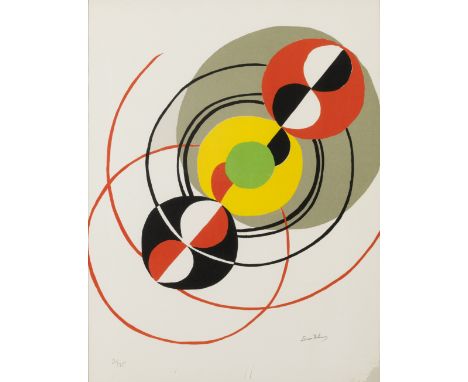 Sonia Delaunay (1885-1979)Diagonale, c. 1970Lithograph in colors on wove paper, signed in pencil and numbered 21/75, the full
