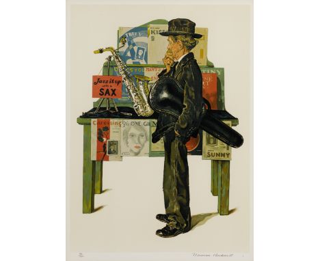 Norman Rockwell (1894-1978)Jazz It Up, c. 1976Lithograph in colors on wove paper, signed in pencil and numbered 90/200, with 