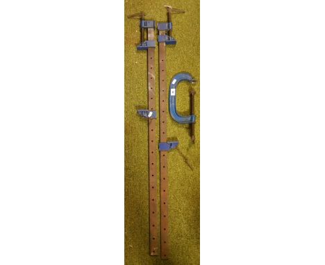 Two Record 135 Sash Clamps & a 6" G-Clamp (3).