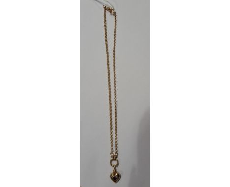 A 9ct Amethyst Set Pendant on a Gold Chain.