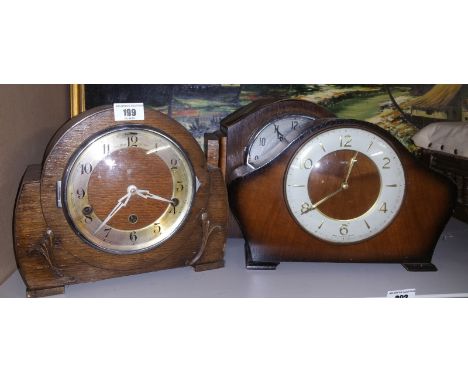 Three Various Mantel Clocks and a Wall Clock.