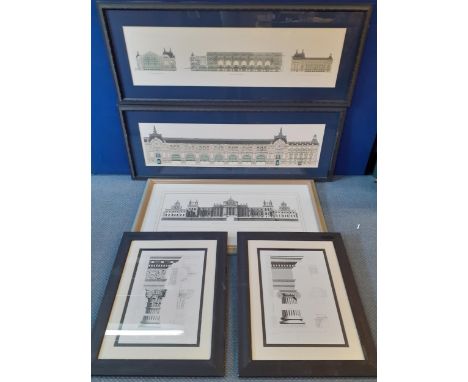 Five late 20th century architectural printsLocation: RWM 