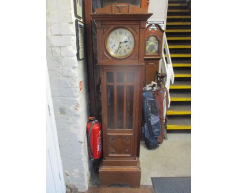 A 1930's 8-day oak longcase clock, 182cm highLocation: 