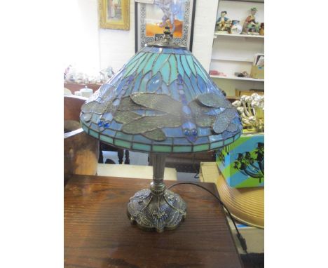 A Tiffany style table lamp with dragonfly design shade, 56cm highLocation: 