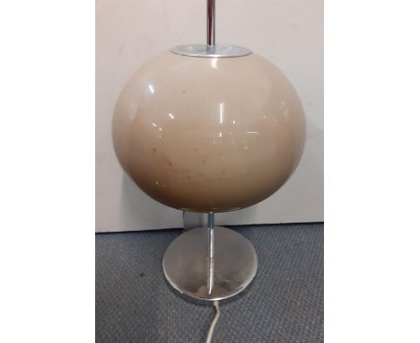A retro Italian style mushroom lamp with brown shade, together with a mid 20th century ceiling lightLocation: C 