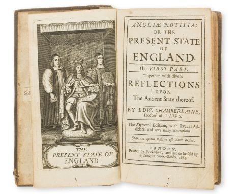 England.- Chamberlayne (Edw.) Angliæ Nottia: or the Present State of England, engraved portrait frontispiece, ink inscription