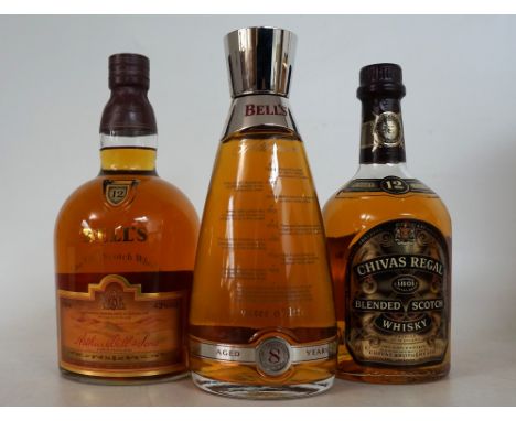 3 BLENDS
3 bottles.  Chivas Regal 12 Year Old Blended Scotch Whisky.  70cl.  40% abv.  In original carton.  Level bottom neck