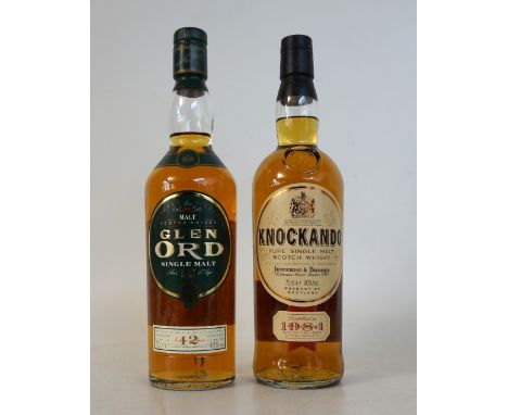 KNOCKANDO 1984 & GLEN ORD 12 YO
2 bottles.  Knockando 1984 Single Malt Scotch Whisky.  OB.  70cl.  40% abv.  Distilled and bo
