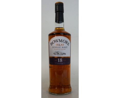 BOWMORE 18 YEAR OLD
1 bottle.  Bowmore 18 Year Old Single Malt Scotch Whisky.  OB.  700ml.  43% abv.  A bowmore that has star