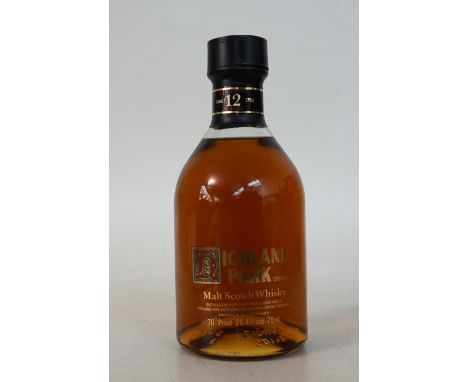 HIGHLAND PARK 26.4 FL. OZS
1 bottle.  Highland Park 12 Year Old Single Malt Scotch Whisky.  26.4 Fl. Ozs./ 75cl.  70 degree p