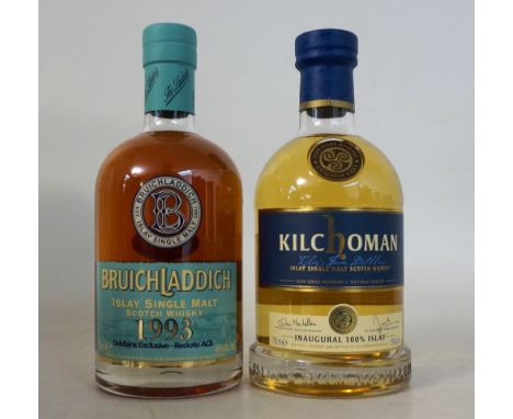 BRUICHLADDICH 1993 RECIOTO & KILCHOMAN - THE INAUGURAL 100% ISLAY
2 bottles.  BRUICHLADDICH 1993 Vintage Single Malt Scotch W