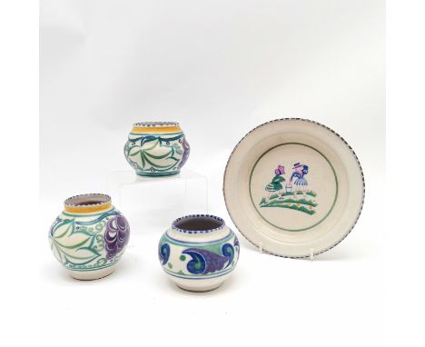 Carter Stabler Adams Ltd Poole Pottery dish #142/TD nursery ware (Jack &amp; Jill) dish decorated by Ruth Pavely &amp; design
