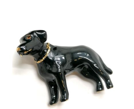 Erwin Pearl enamel dog brooch (4.5cm) in original retail box with pouch - no obvious damage
