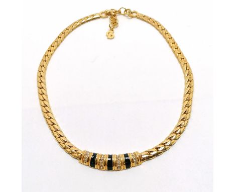 Christian Dior gold tone stone set necklet - 42cm