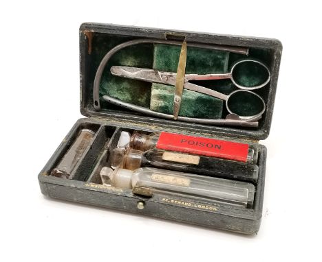 W. Davies Surgeon Cardigan antique cased set of medical instruments and phials by J. Weiss &amp; Son (62 Strand, London) - 15