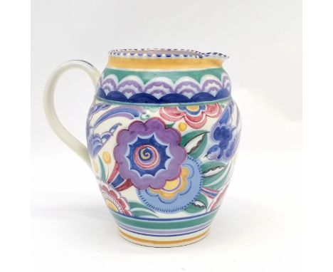 Poole England blue-bird pottery jug #309/HE decorated by Ruth Pavely - 20cm high with no obvious damage