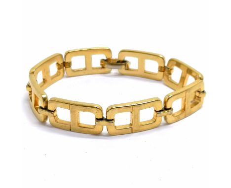Christian Dior gold tone CD logo panel link bracelet - 20cm