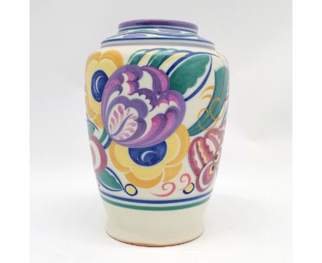 Carter Stabler Adams Ltd. Poole Pottery vase #966/BX decorated by Mary Brown (1926-34) ~ 25cm high with no obvious damage