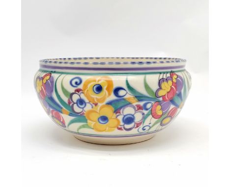 Poole England pottery bowl #965/ED decorated by Hilda Hampton (Cleal 1927-45) ~ 22cm diameter x 12cm high with no obvious dam