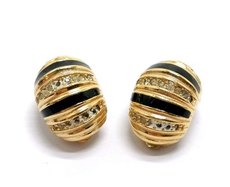 Christian Dior pair of gold tone stone set clip-on earrings