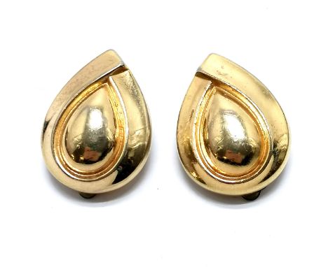 Christian Dior gold tone teardrop shaped clip-on earrings - 2.5cm