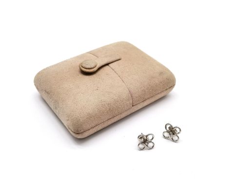 Platinum diamond set earrings in a Garrard retail box - earrings total weight 2.6g &amp; box has mark to base