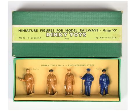 Dinky Toys 0 Gauge Figure Set No. 4 Engineering Staff (see photo). Condition is Good to Excellent in Good Plus box.&nbsp;&nbs