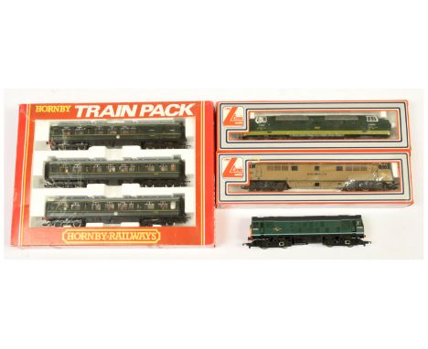 Hornby (GB) &amp; Lima mixed group of boxed and unboxed BR Green Diesel Locomotives and DMU to include Hornby (GB) R.369 BR G
