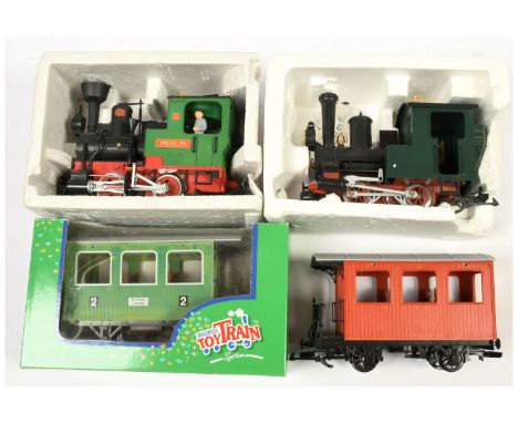 LGB G Scale grouop of&nbsp; G Scale Steam Locomotives and Coaches&nbsp; to include Ref. 20212 Stainz Locomotive renamed to No