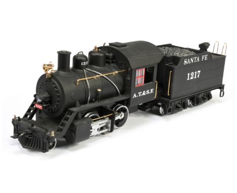 LGB G Scale AT&amp;SF Black 2-4-0 American Outline Locomotive No1217. Condition is Good to Excellent.&nbsp;