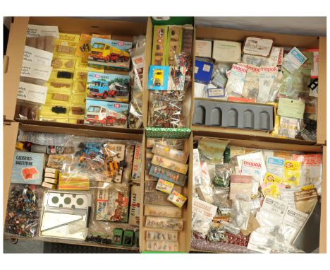 Ratio OO Gauge Kibri Plus others - Large lot of detailing items, to include Tiny Signs N, OO and O Gauge posters, John Piper 