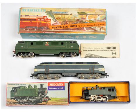 Hornby 'Acho' plus Marklin HO Gauge Locomotives - to include Marklin HAMO 8373 Class 42 Warship 'D814 Dragon', Meccano 6365 T