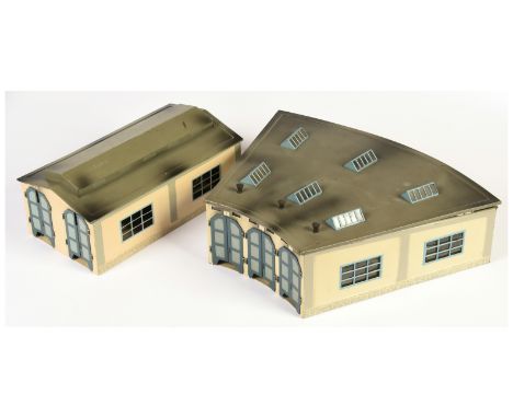 Marklin HO 2/3-rail Engine Sheds - 7029 and 7028 engine sheds, functional mechanically opening/closing doors and interior lig