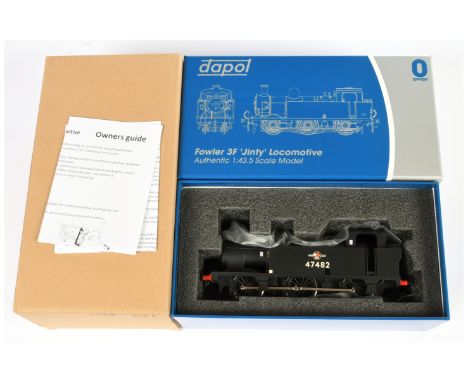 Dapol O Gauge Jinty - 7S-026-011 3F BR Late Crest '47482'. Conditions: Excellent Plus to Near Mint in Near Mint box and maile