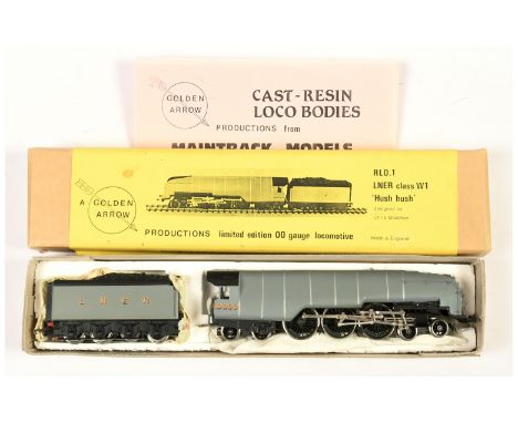 Golden Arrow Productions OO Gauge Kitbuilt 4-6-4 LNER Battleship grey Class W1 "Hush Hush" - this is a resin bodied kit mount