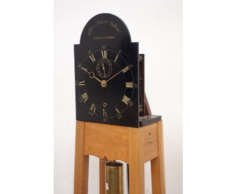 Rare early 19th century wooden longcase clock movement after Lincolnshire clock maker Robert Sutton (1774-1835), oak with gra