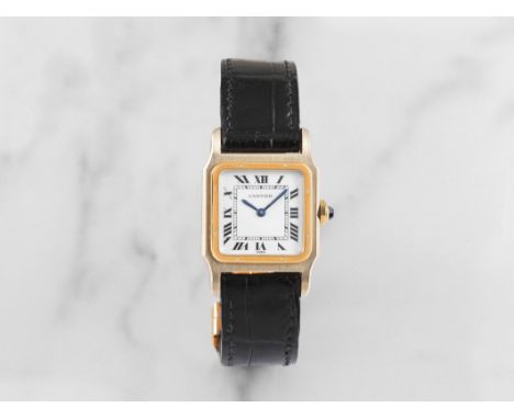 Cartier. Montre bracelet en or jaune et or blanc 18K (750) mouvement mécaniqueCartier. An 18K yellow and white gold manual wi