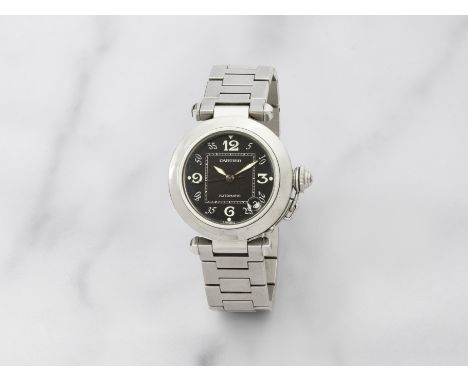 Cartier. Montre bracelet en acier avec date mouvement automatiqueCartier. A stainless steel automatic calendar bracelet watch