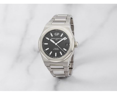Girard-Perregaux. Montre bracelet en acier avec date mouvement automatiqueGirard-Perregaux. A stainless steel automatic calen