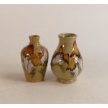 A pair of Moorcroft Toadstool vases dated 2009, height of tallest 10cm