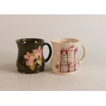 Two Moorcroft mugs to include Plink Clematis and Richard Buter Beaufort House (2)