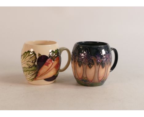 Two Moorcroft mugs to include Vegatable patch  and Cluny(2) 
