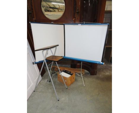 2 projector screens, stand projectors etc